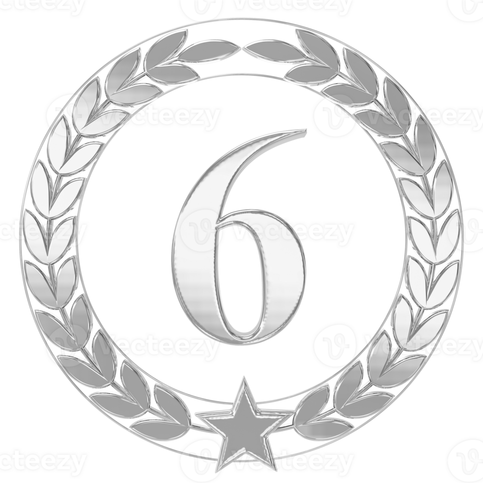 Anniversary Number 6 Silver png