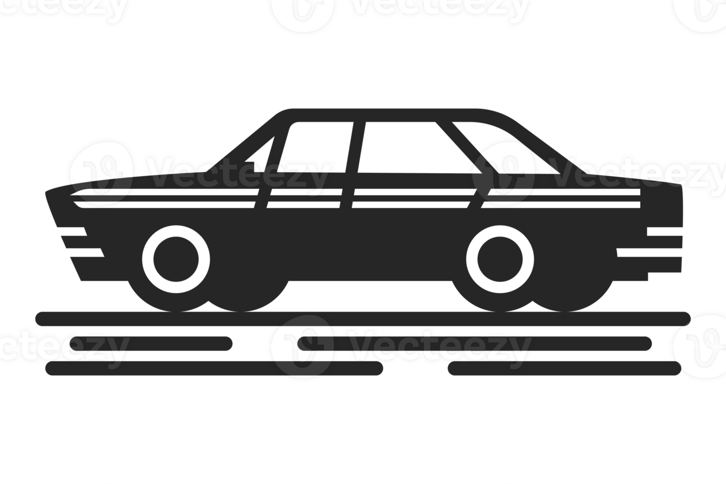 black classic sedan car icon png