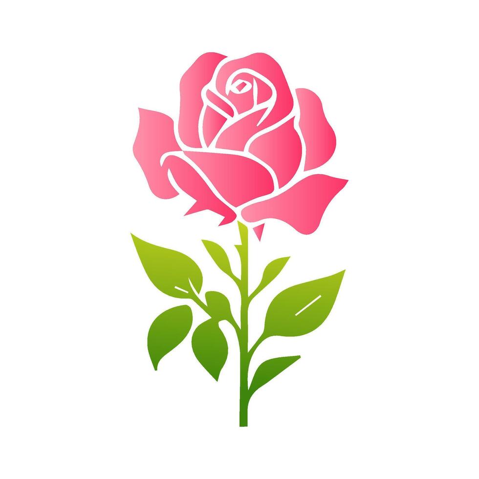 Pink rose flowers, floral decorated with gorgeous multicolored blooming flowers and leaves border. Spring botanical flat illustration on white background vector