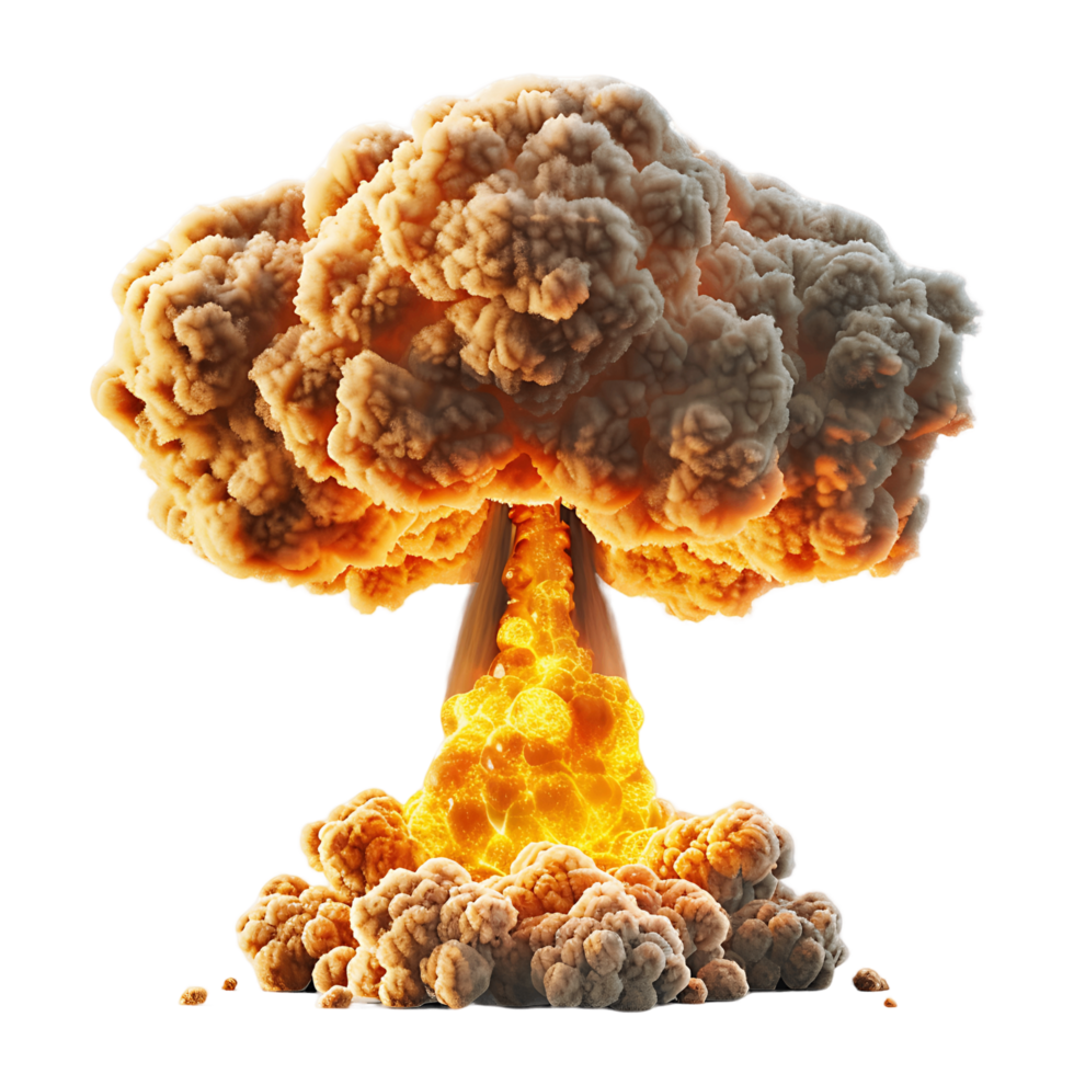 Mushroom Cloud from Nuclear Explosion on Transparent Background png