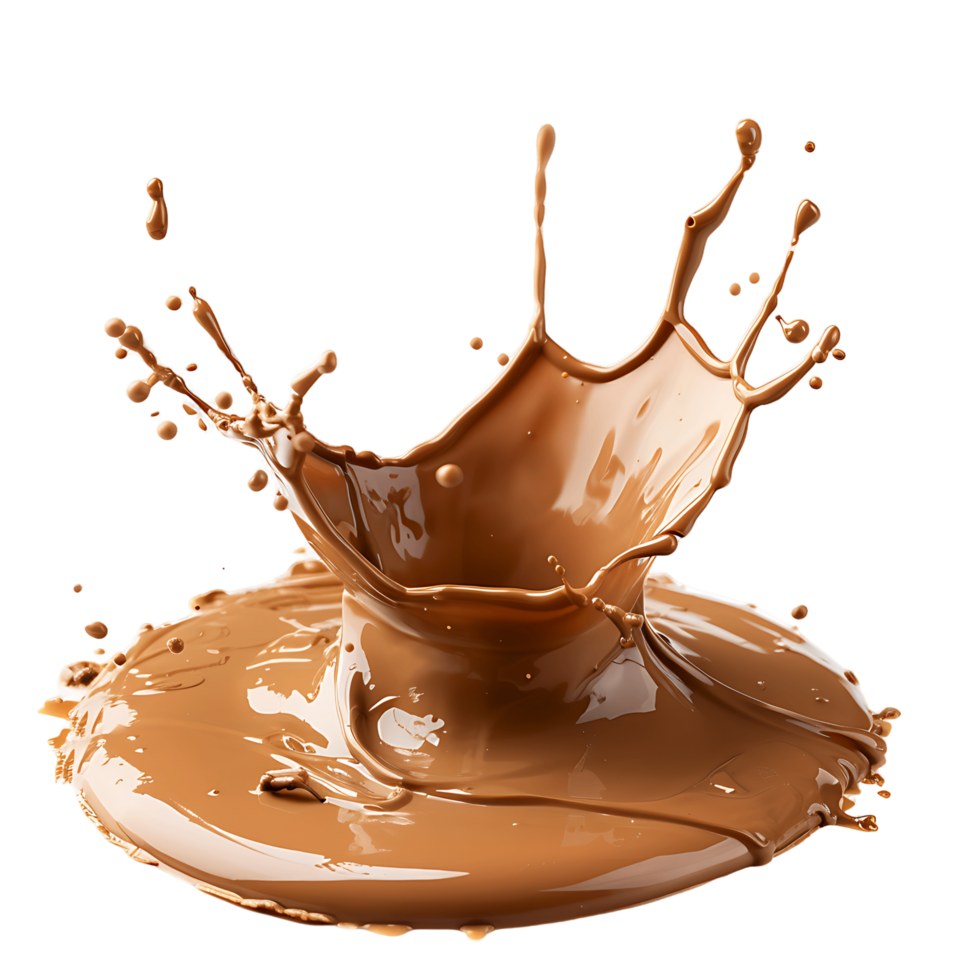 Chocolate Liquid Paint Splash Isolated on Transparent Background png