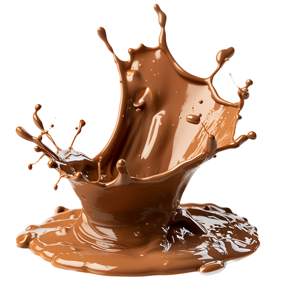 Chocolate Milk Splash Swirl on Transparent Background png