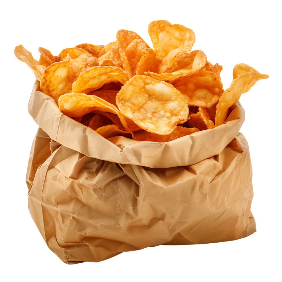 Isolated Bag of Chips on Clear Background png