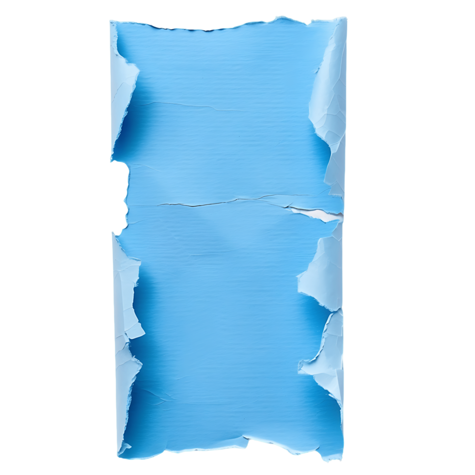 Clear Background Cutout of Blue Paper Tear png