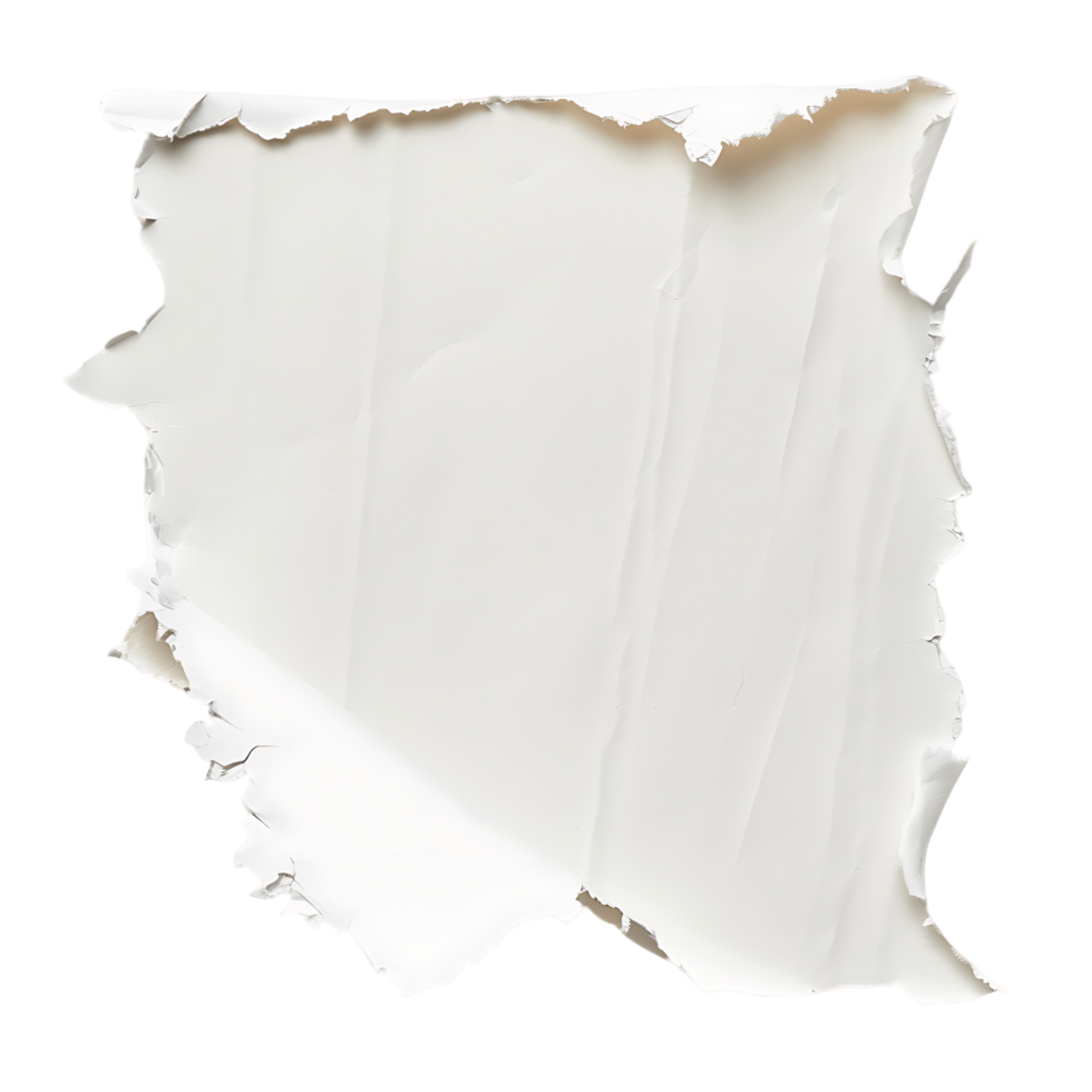 Isolated Ivory Torn Paper with Transparent Background png