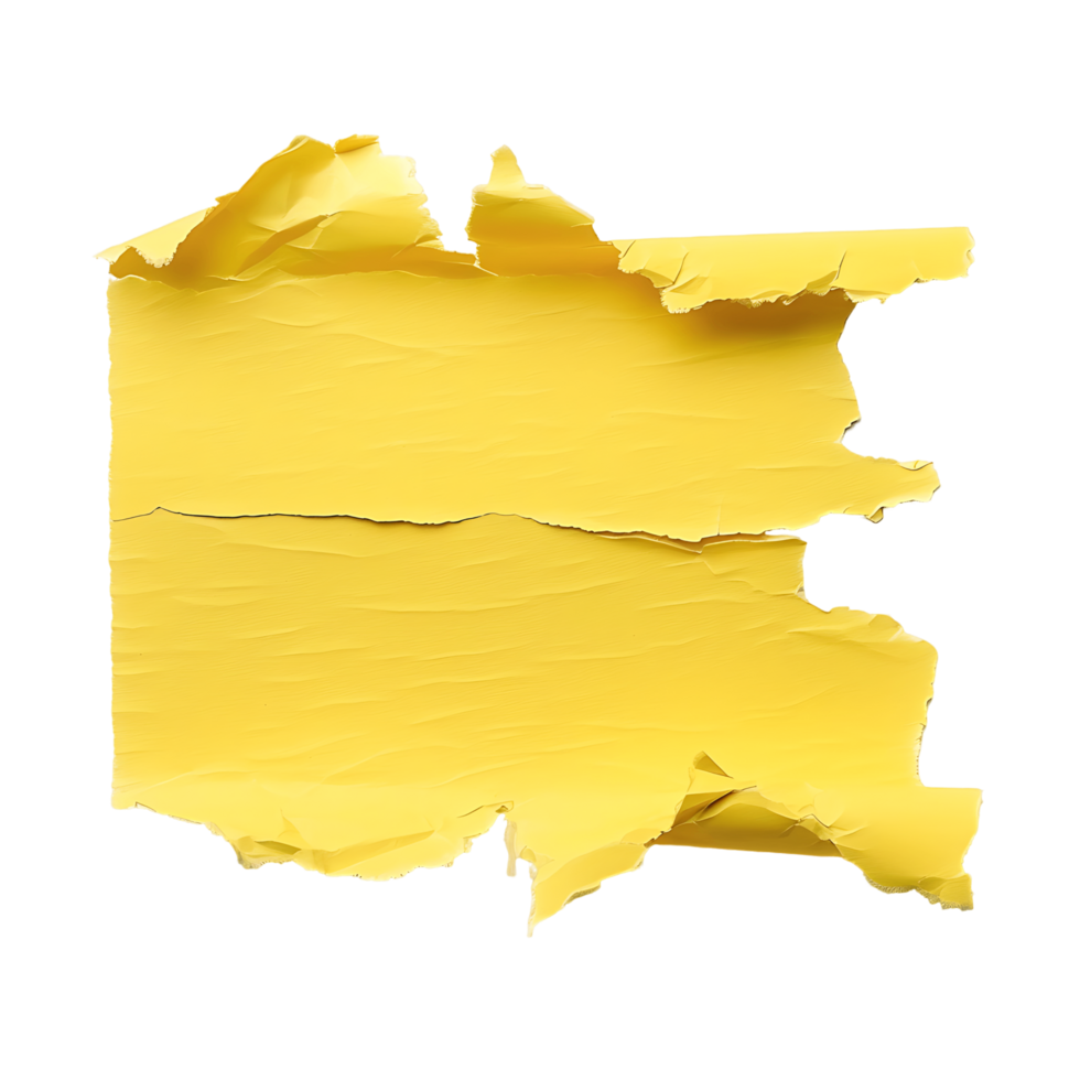 Yellow Paper Tear on Transparent Background Cutout png