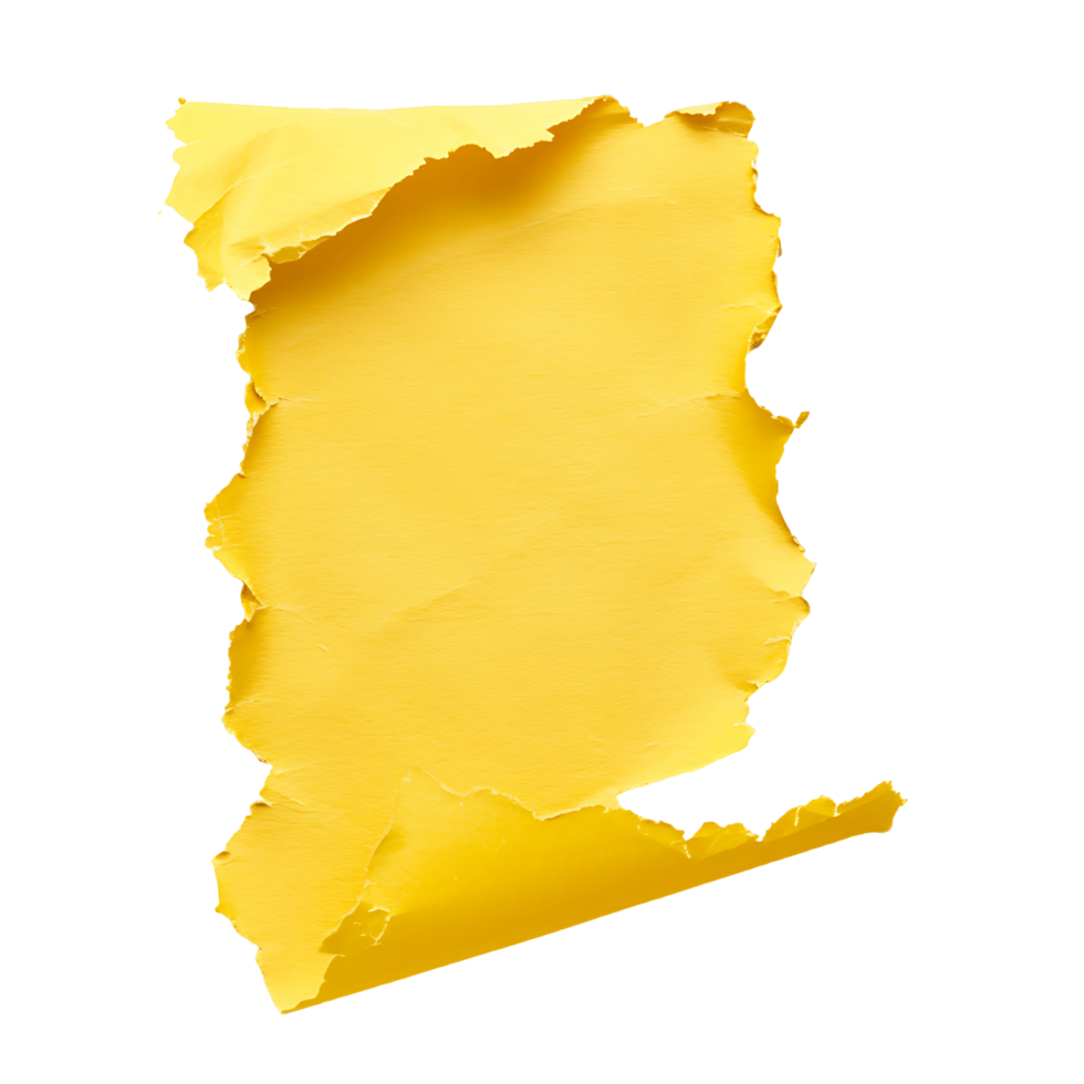 Isolated Yellow Paper Tear Clear Background png