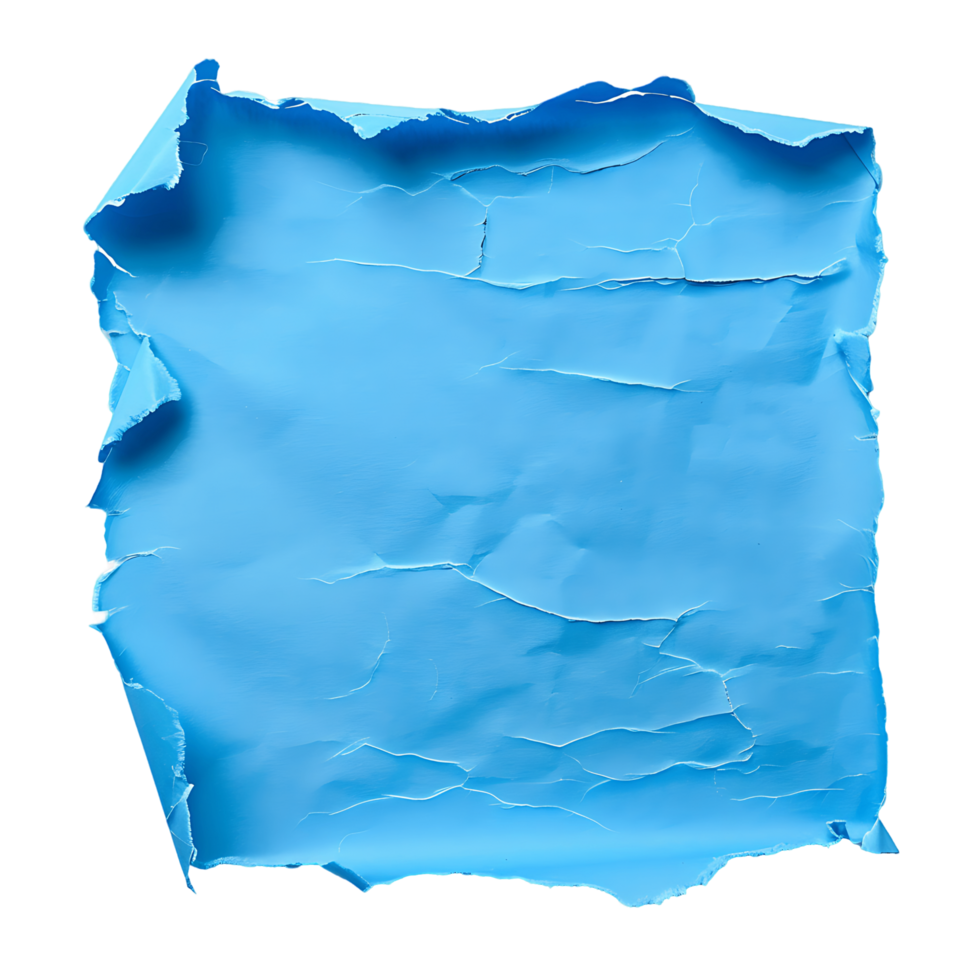 Blue Paper Tear on Transparent Background Cutout png