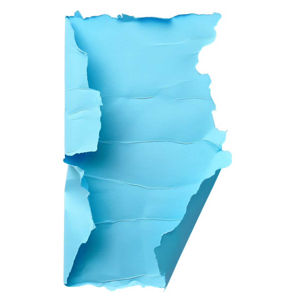 Isolated Azure Torn Paper with Alpha Channel png