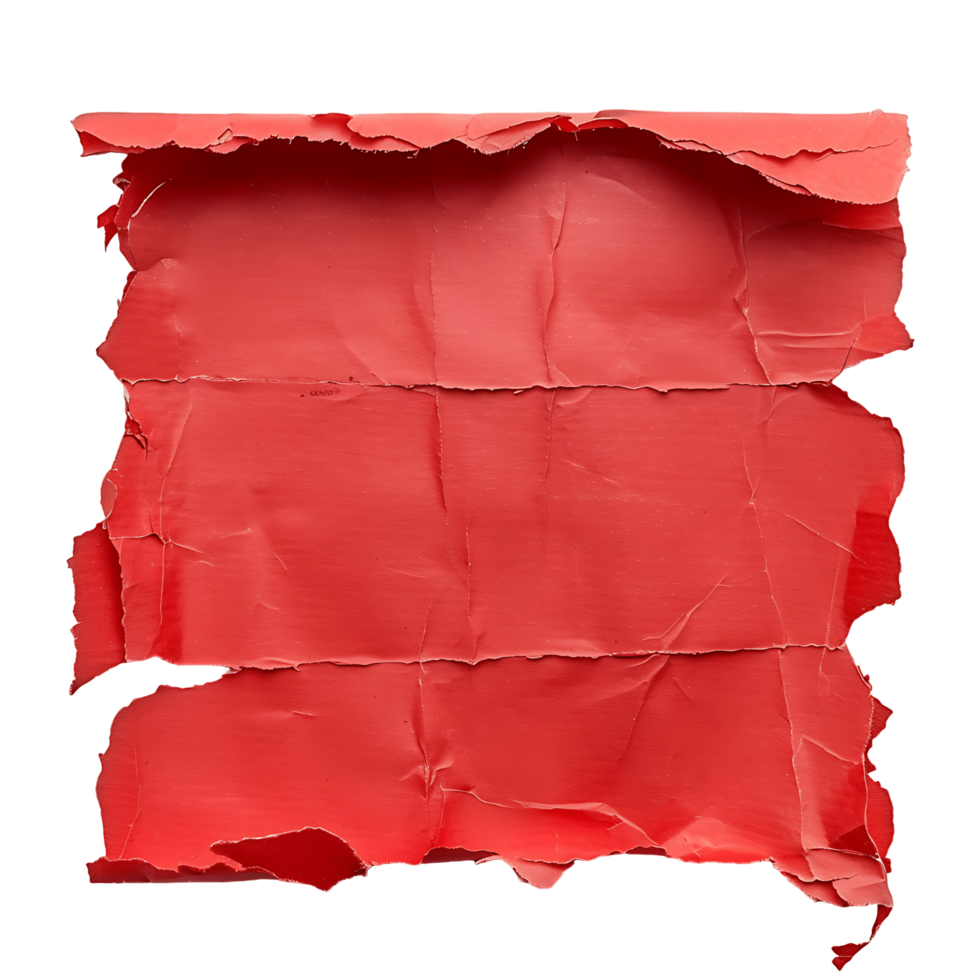 Transparent Background Isolated Crimson Torn Paper png