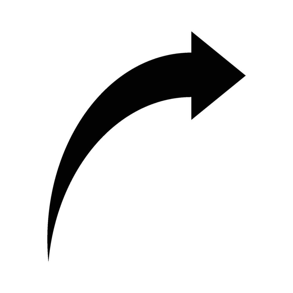 curved arrow direction sign icon vector
