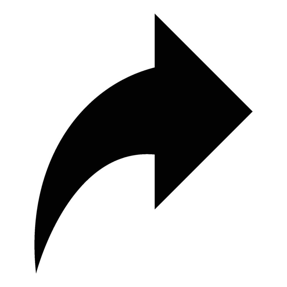 curved arrow direction sign icon vector