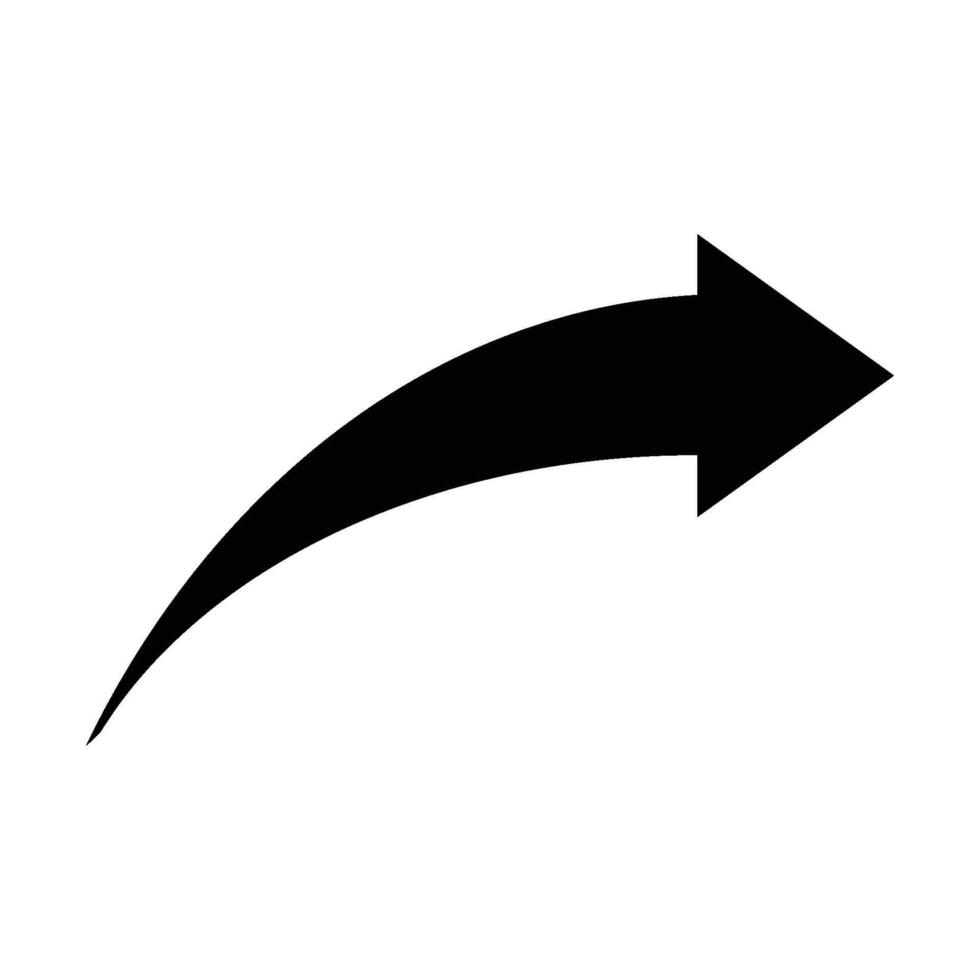 curved arrow direction sign icon vector