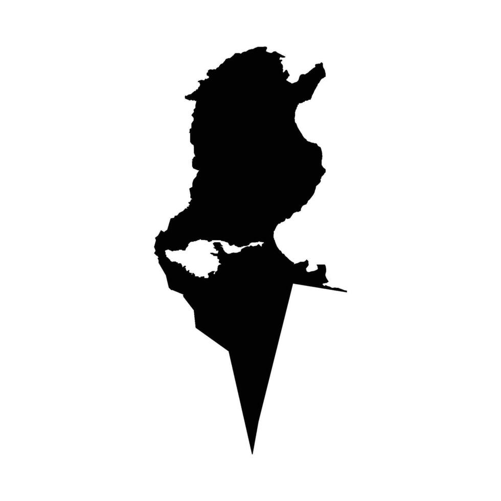 Tunisia map icon vector