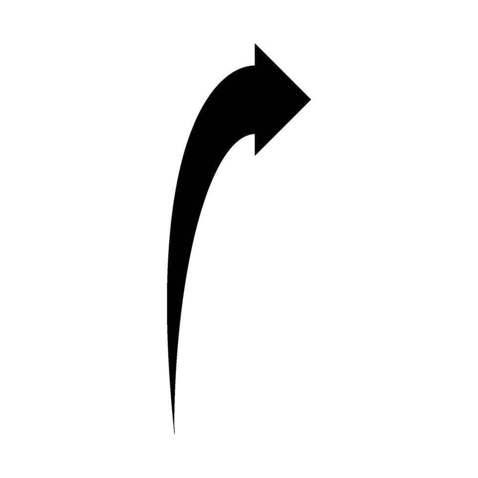 curved arrow direction sign icon vector