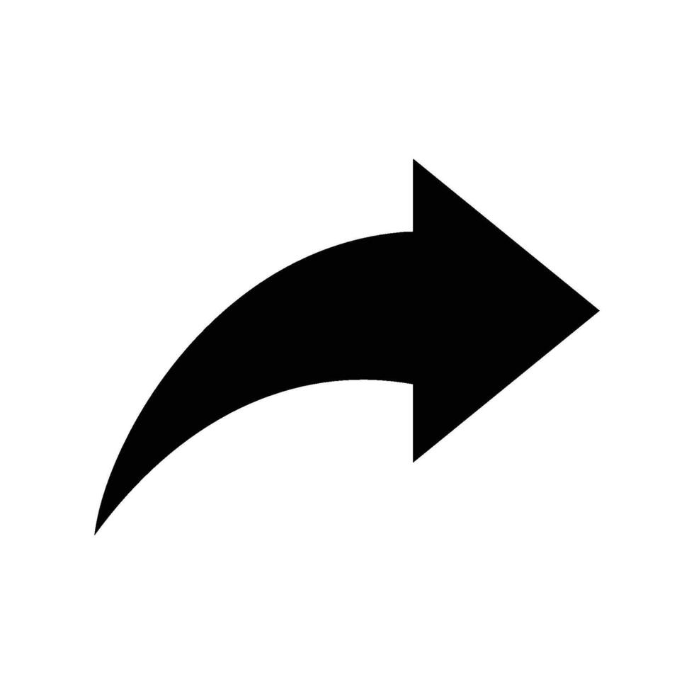 curved arrow direction sign icon vector