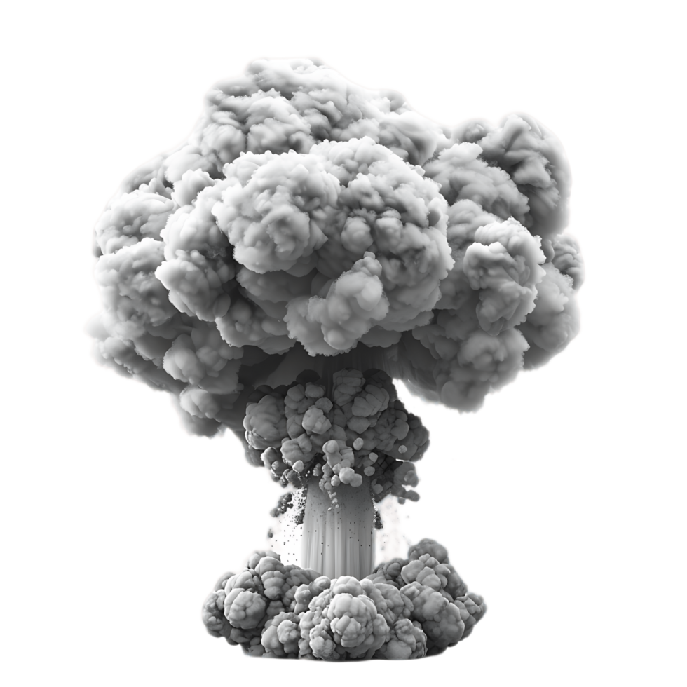 Nuclear Blast with Mushroom Cloud on Transparent Cutout png