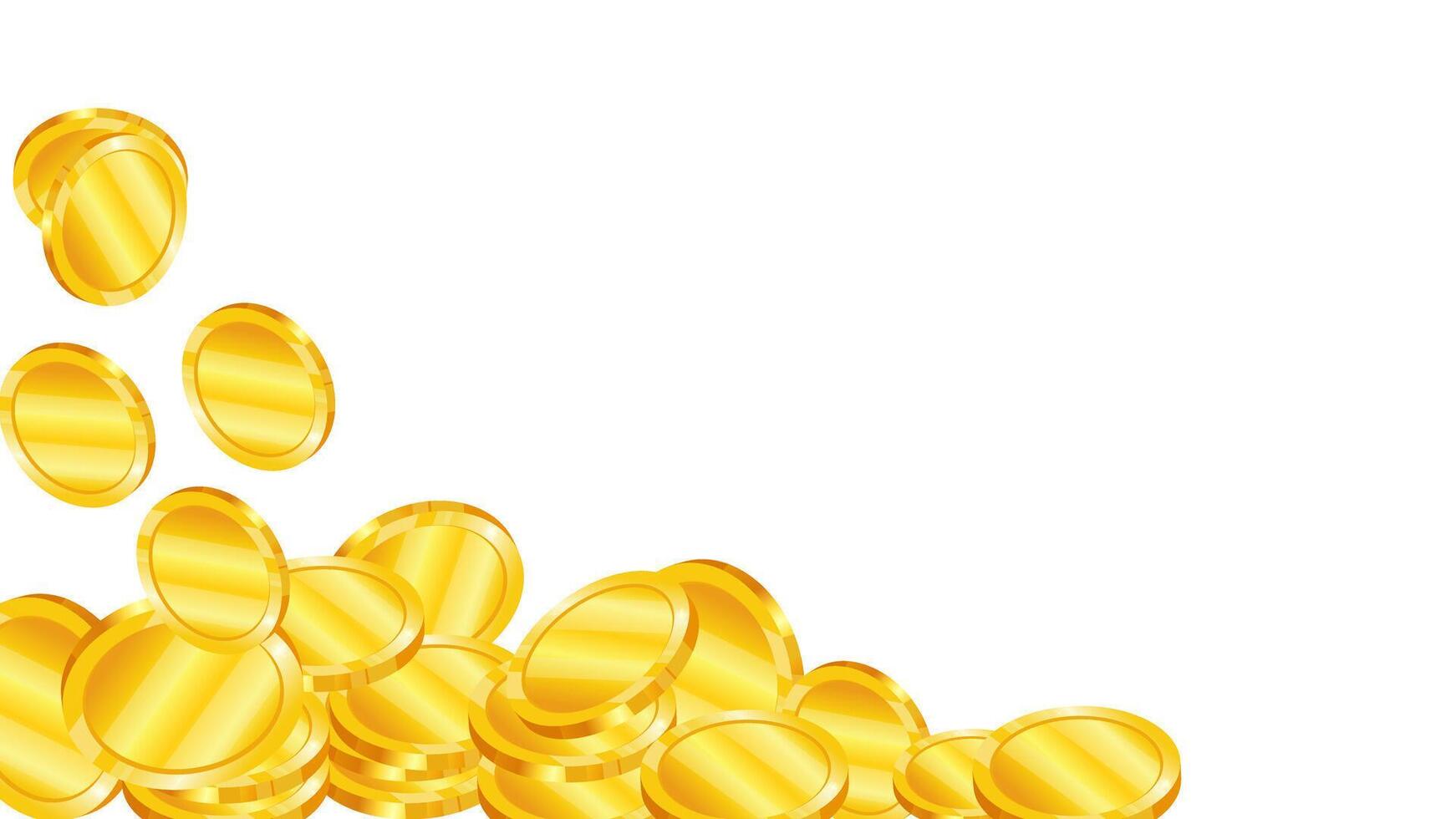 Gold coins in 3d style realistic illustration. Banner design for bank and financial sector. vector