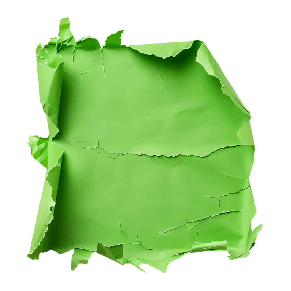 Isolated Emerald Torn Paper with Alpha Channel png