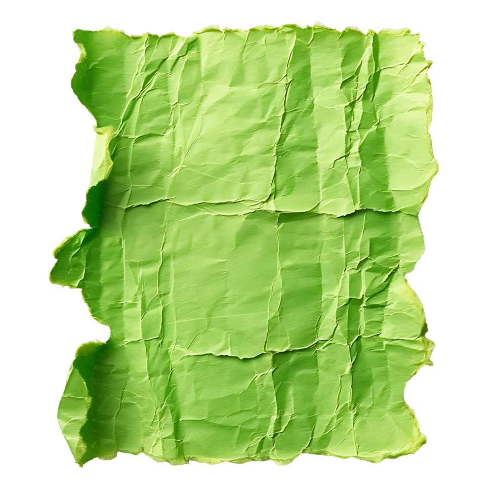 Isolated Emerald Torn Paper with Transparent Background png