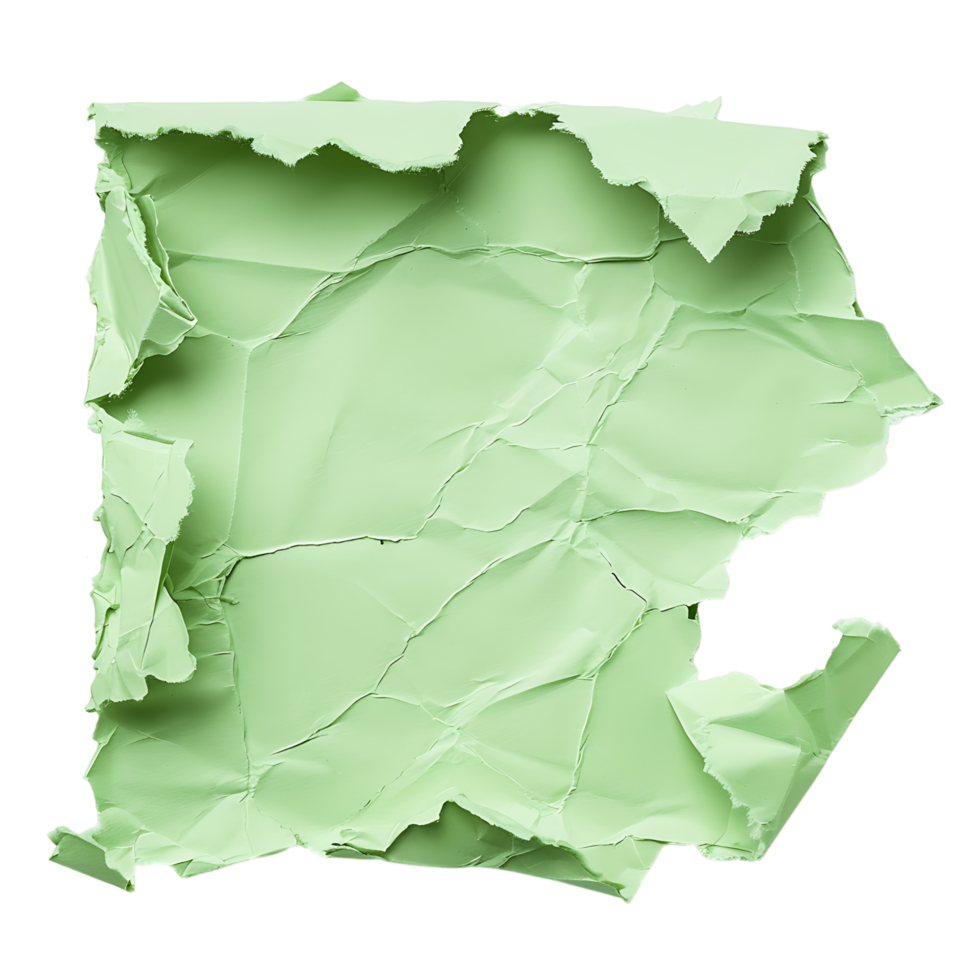 Transparent Green Paper Tear Isolation png