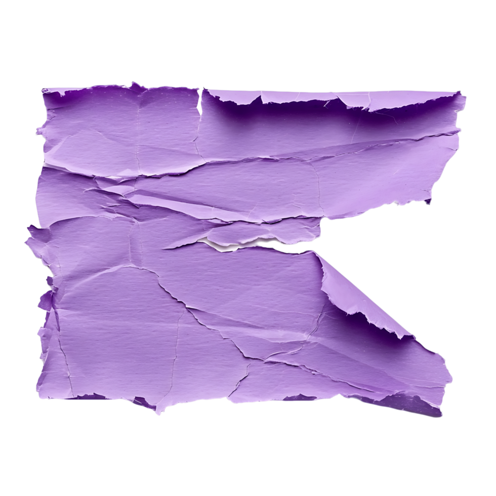 Purple Paper Tear on Transparent Isolated Image png