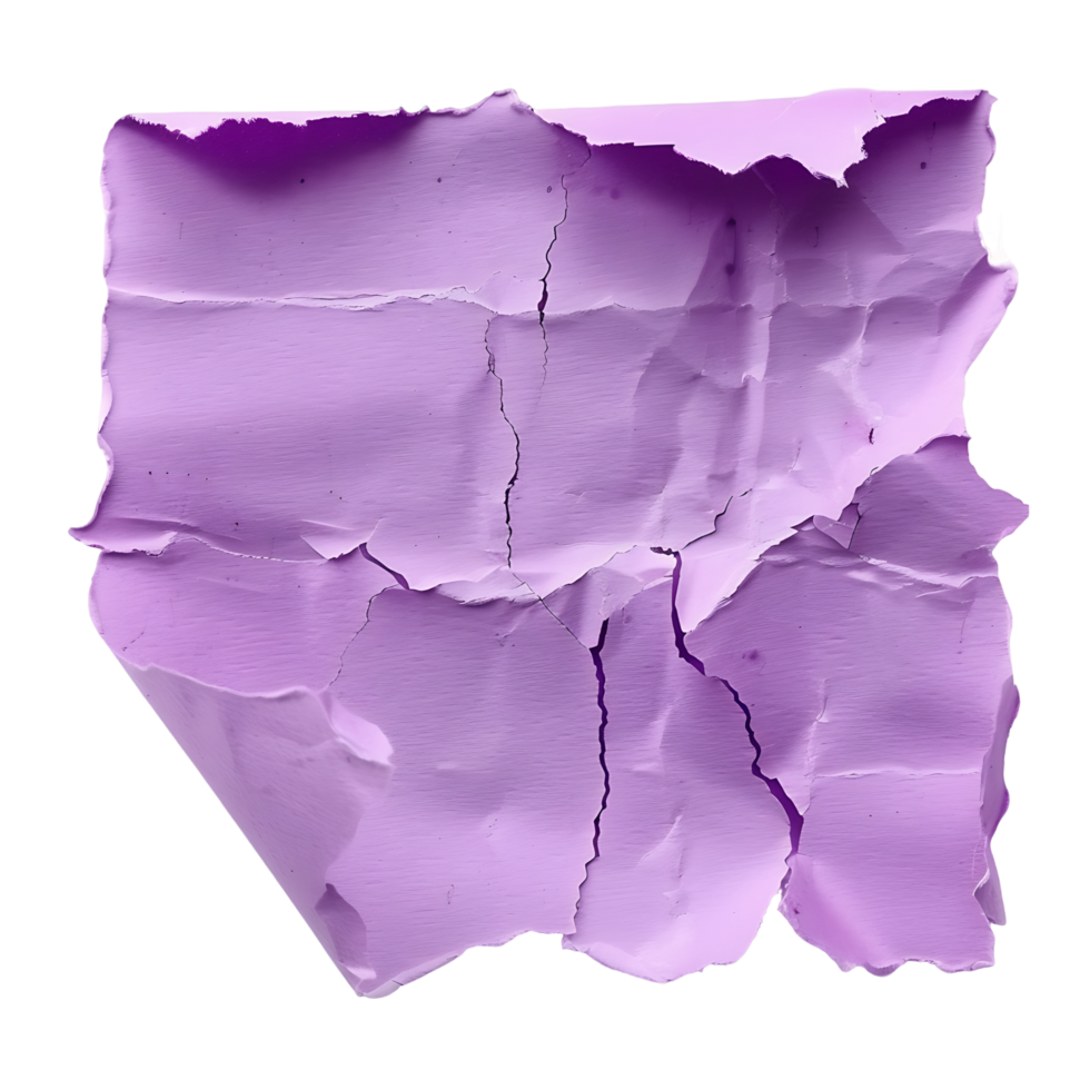 Purple Paper Tear on Transparent Background Cutout png