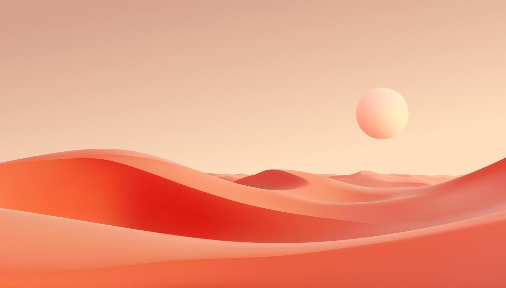 desert landscape with sunset. Minimalistic background. vector