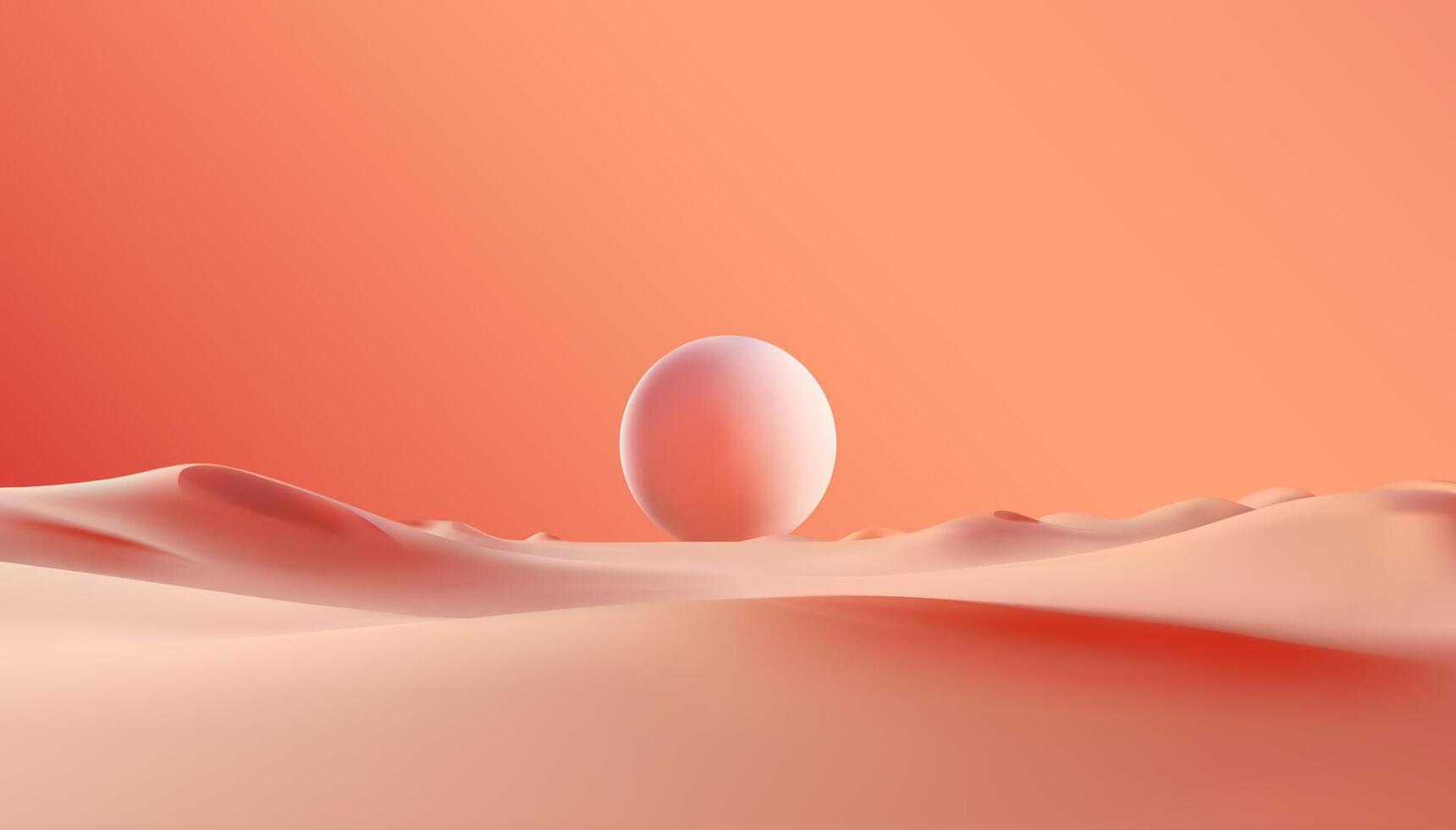 desert landscape with sunset. Minimalistic background. vector