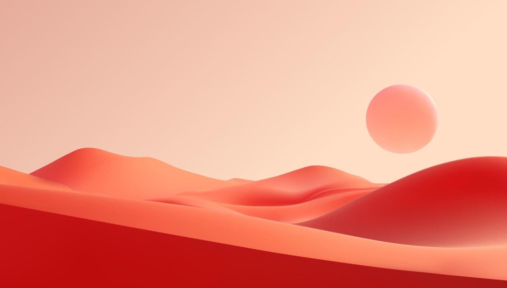 desert landscape with sunset. Minimalistic background. vector