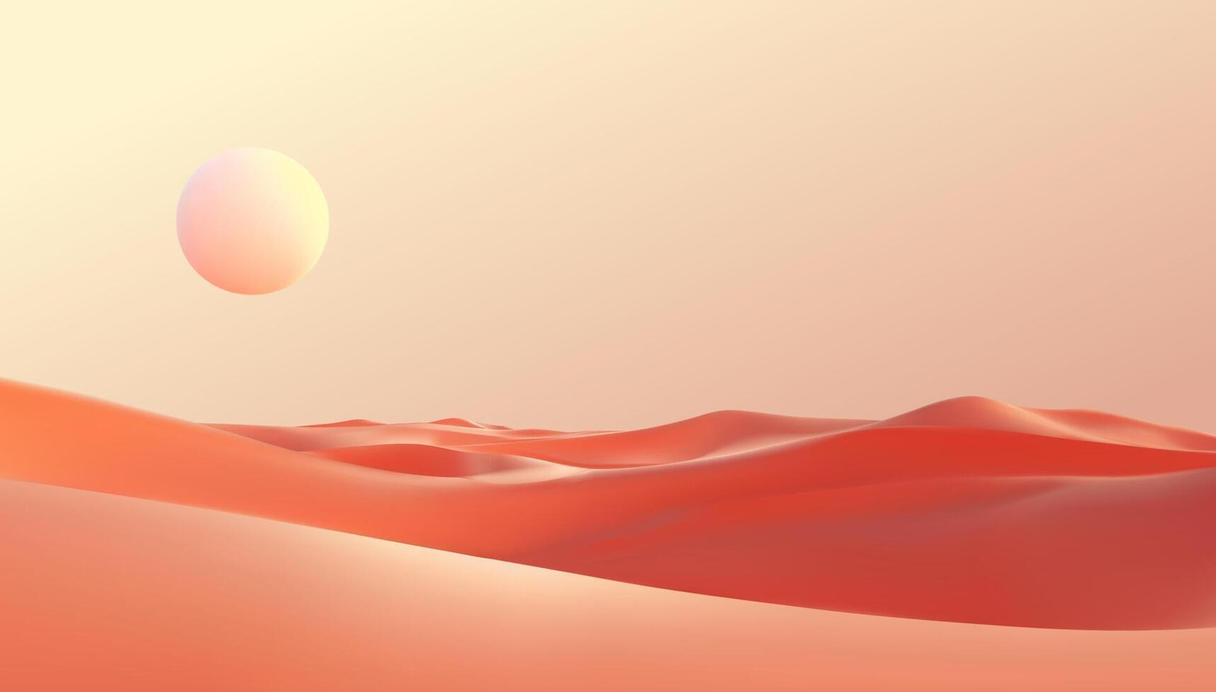 desert landscape with sunset. Minimalistic background. vector