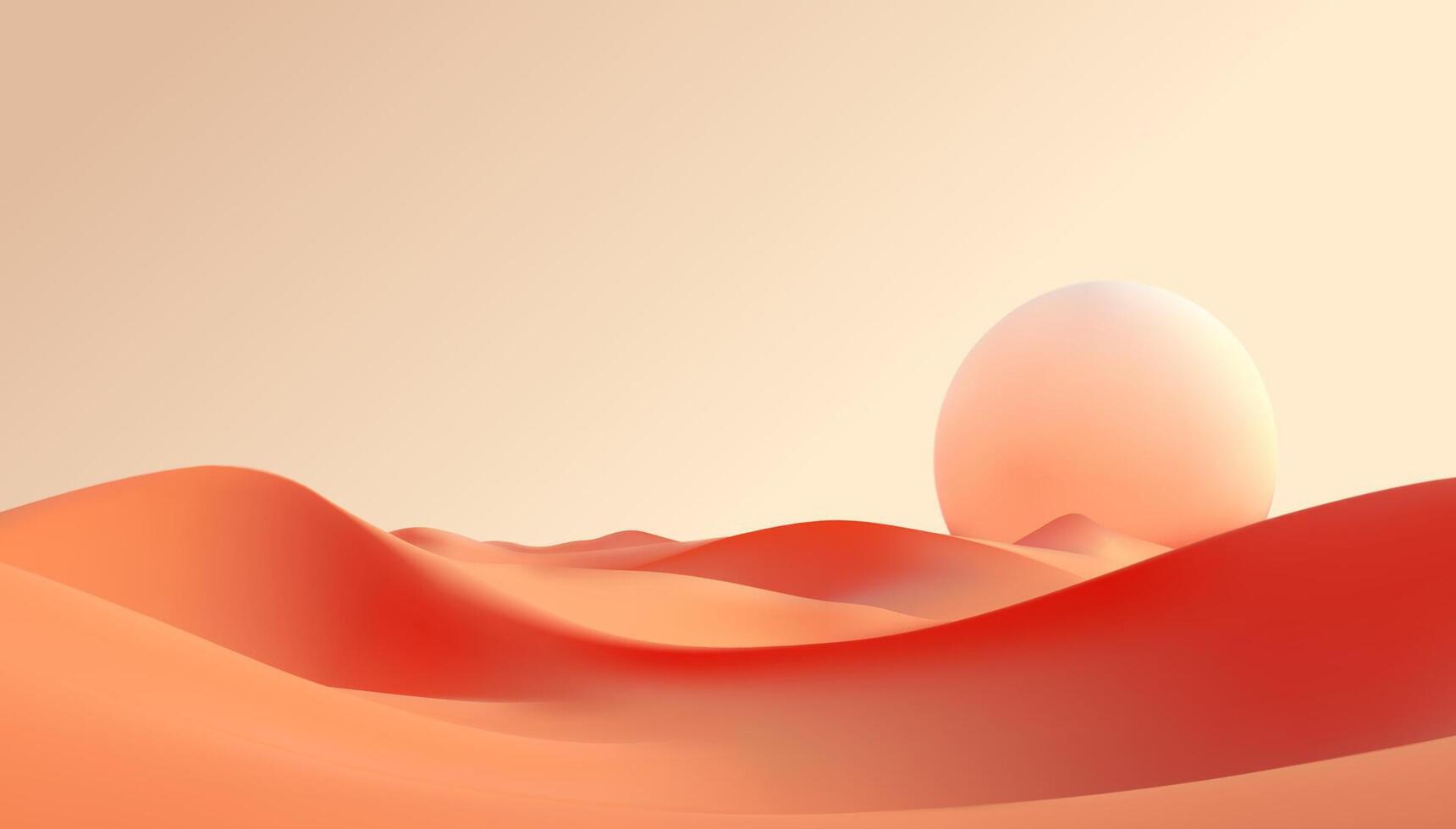 desert landscape with sunset. Minimalistic background. vector