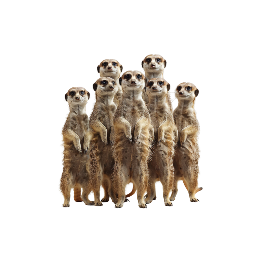Playful Meerkats Standing Upright png