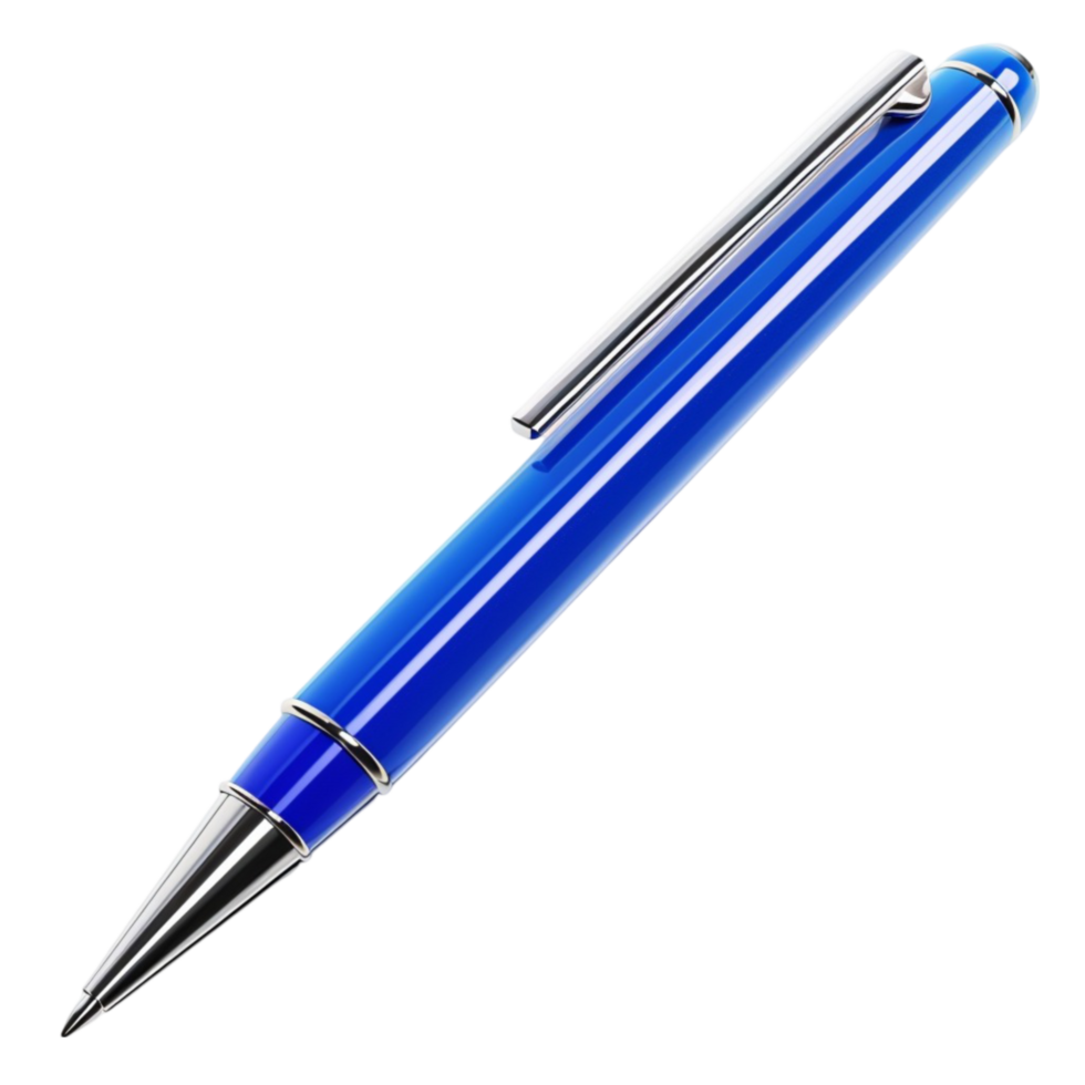 Blue pen on transparent background png