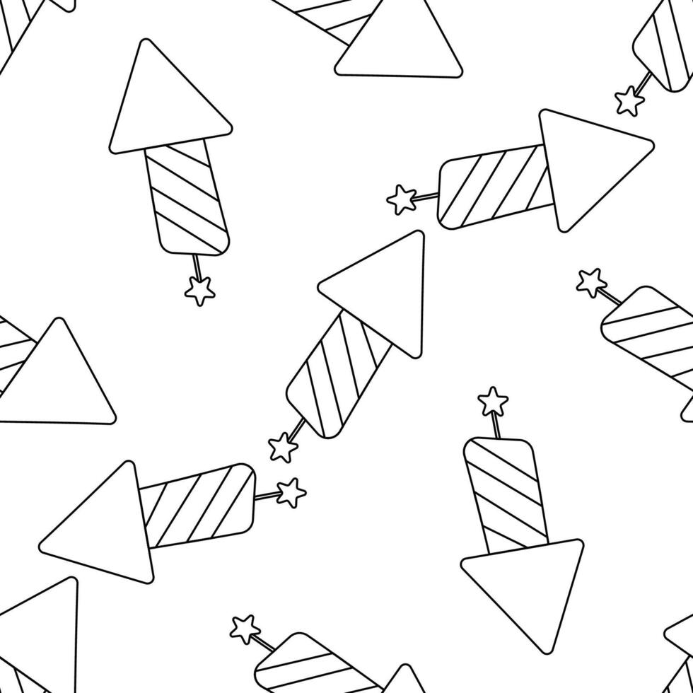 Festive rocket pattern Chinese fireworks holiday vector