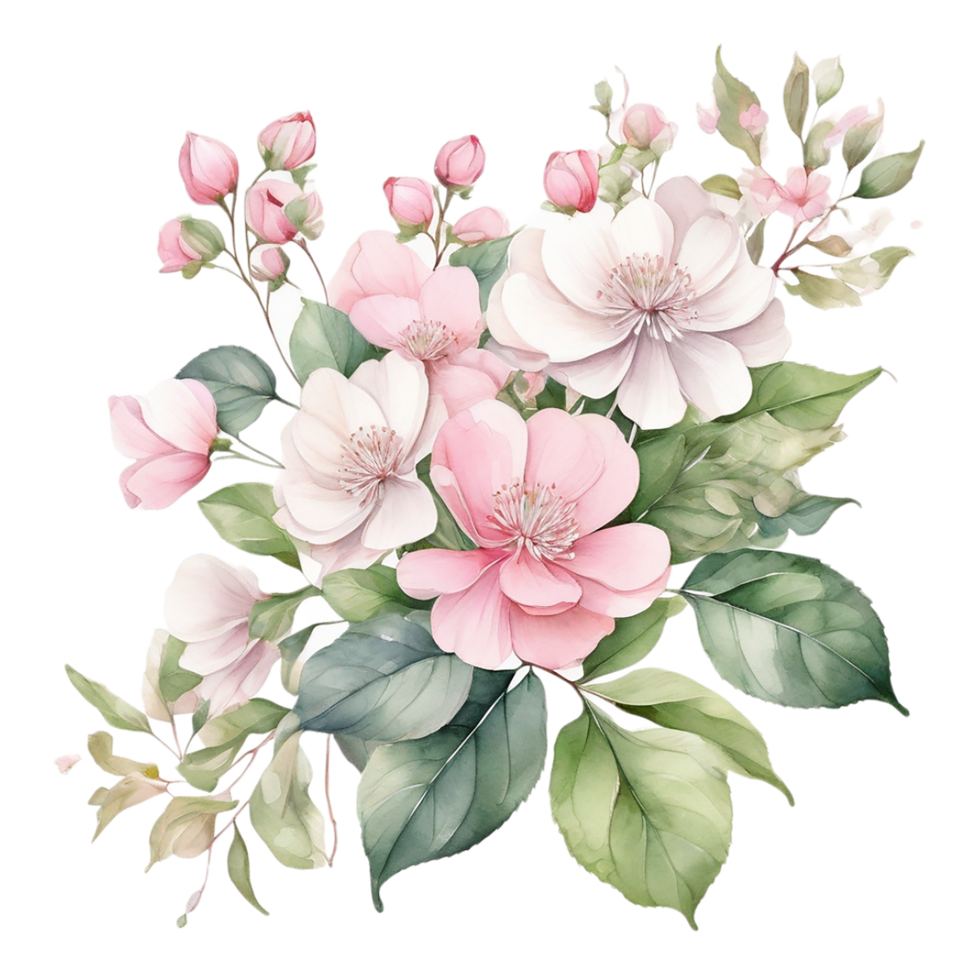 Watercolor Floral Flower Design, Watercolor Flower Arrangements Floral, Watercolor Flower Bouquet, Watercolor Flower Design png