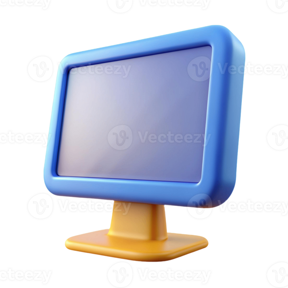 cute 3d illsutration of computer screen, back to school theme png