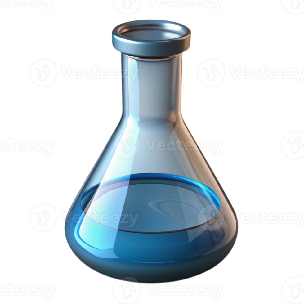 cute 3d illsutration of laboratory glass, back to school theme png