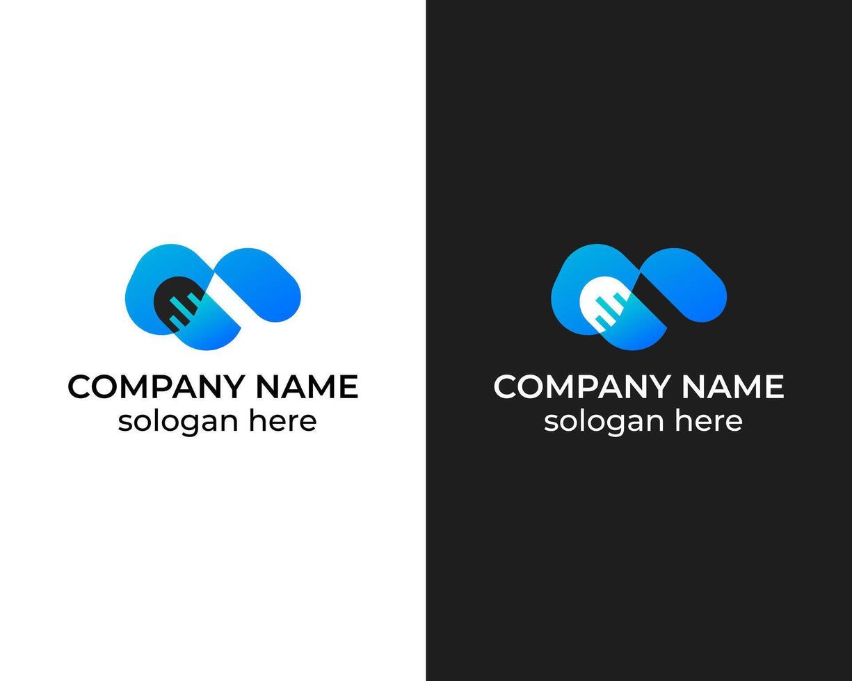 Modern abstract technology logo design template vector