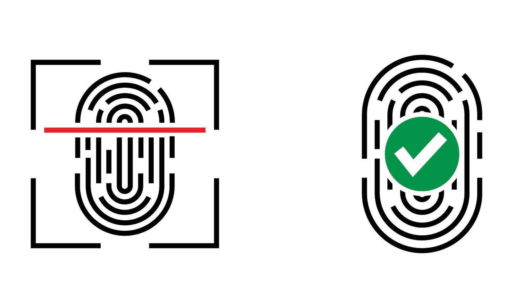 Fingerprint scanning and verification icon vector