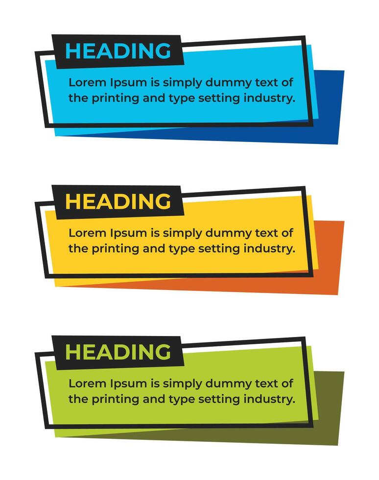 Geometric shape Heading Text box banner template set vector