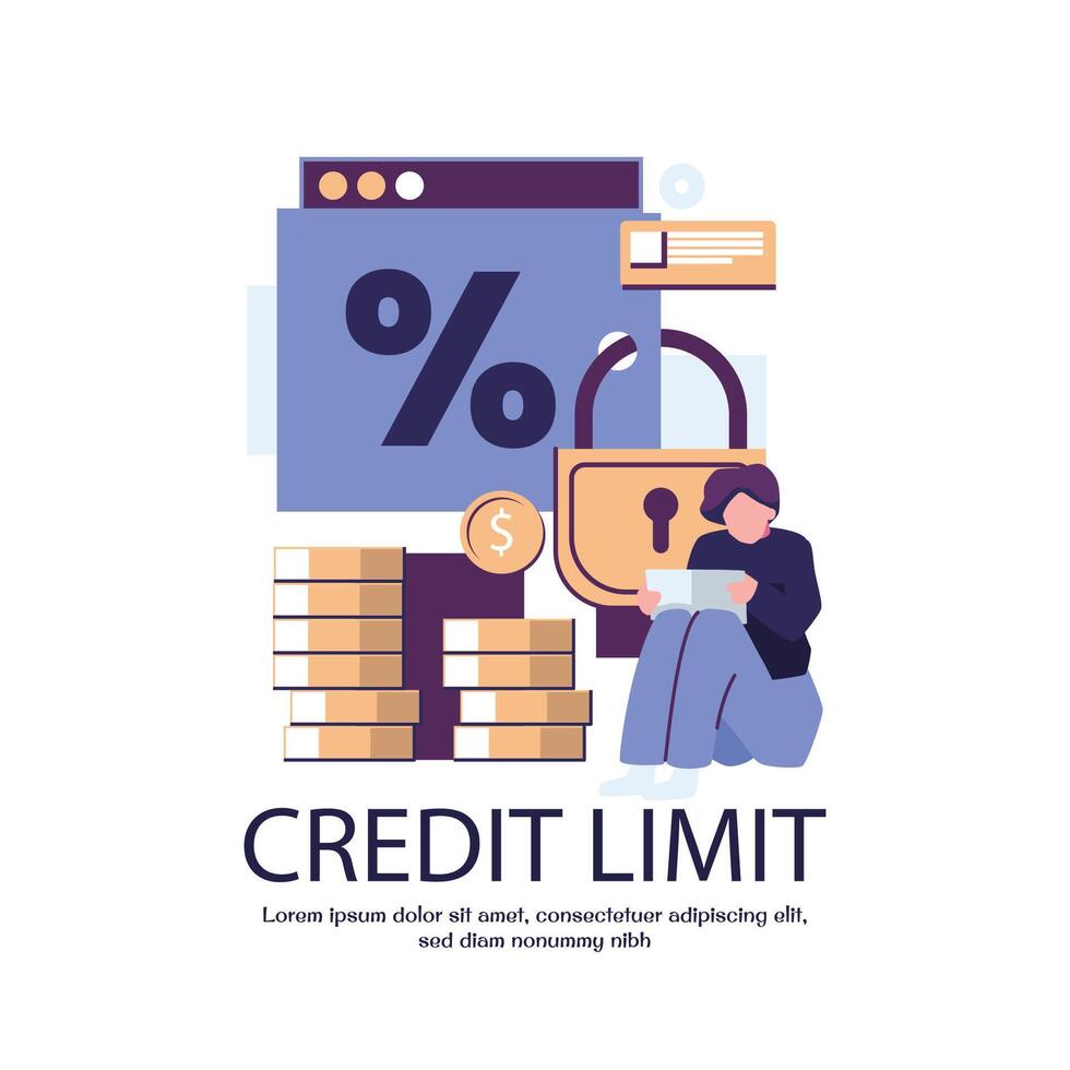 credit limit flat style illustration design vector