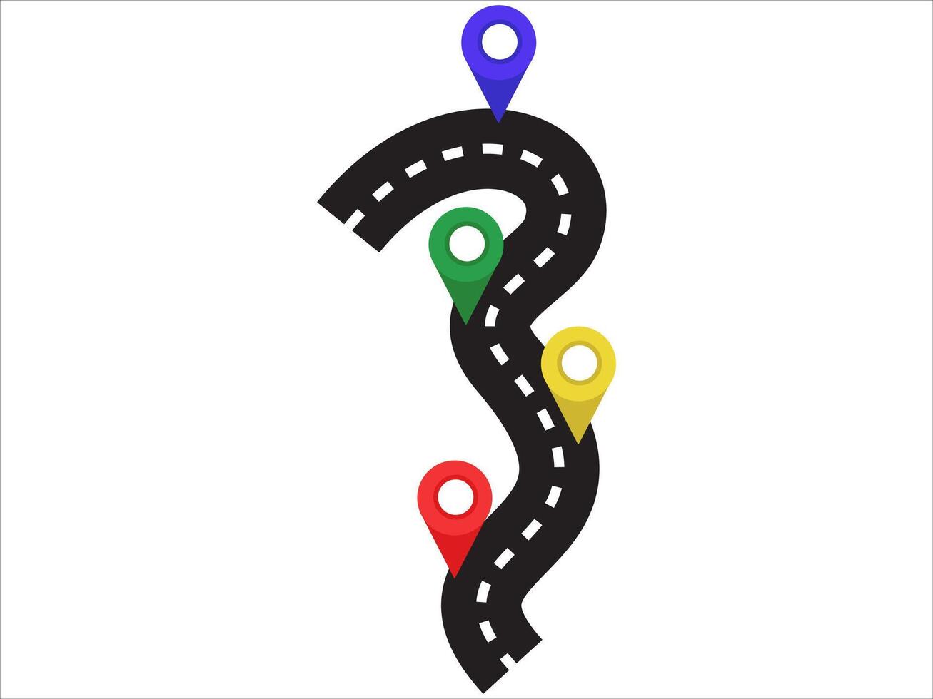 Road Map Trip Route Background vector