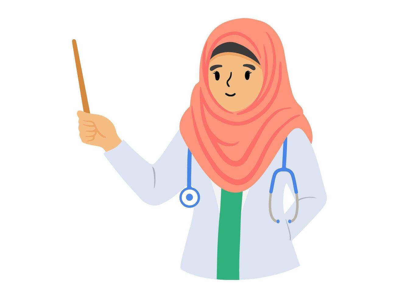 Muslim Female Medical Doctor Illustration vector
