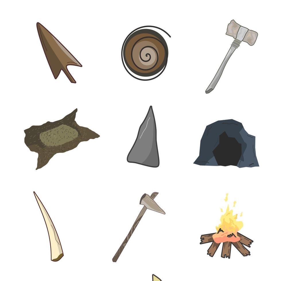 prehistoric bundle for dynamic digital projects and designs. vector
