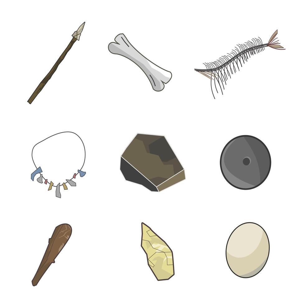 prehistoric bundle for dynamic digital projects and designs. vector