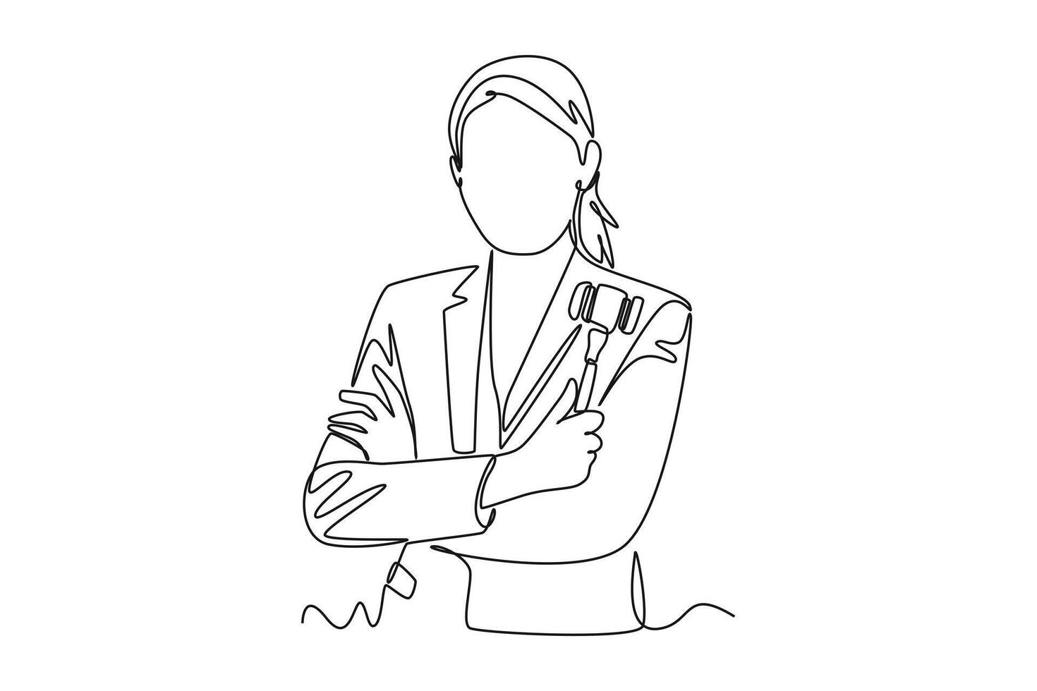 Law concept. Single line draw design. Full length animation illustration. High quality 4k footage. vector