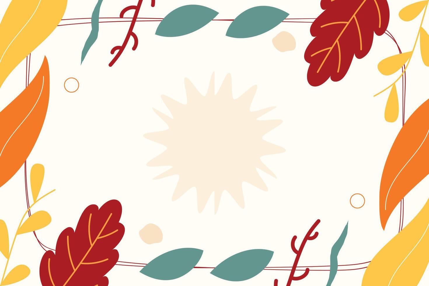 Simple Summer Leaf Autumn Leaf Element Background Template vector