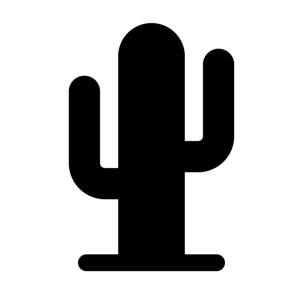Simple cactus silhouette icon. vector