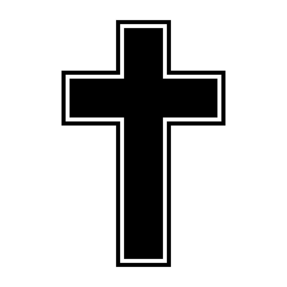 Christian cross silhouette icon. vector